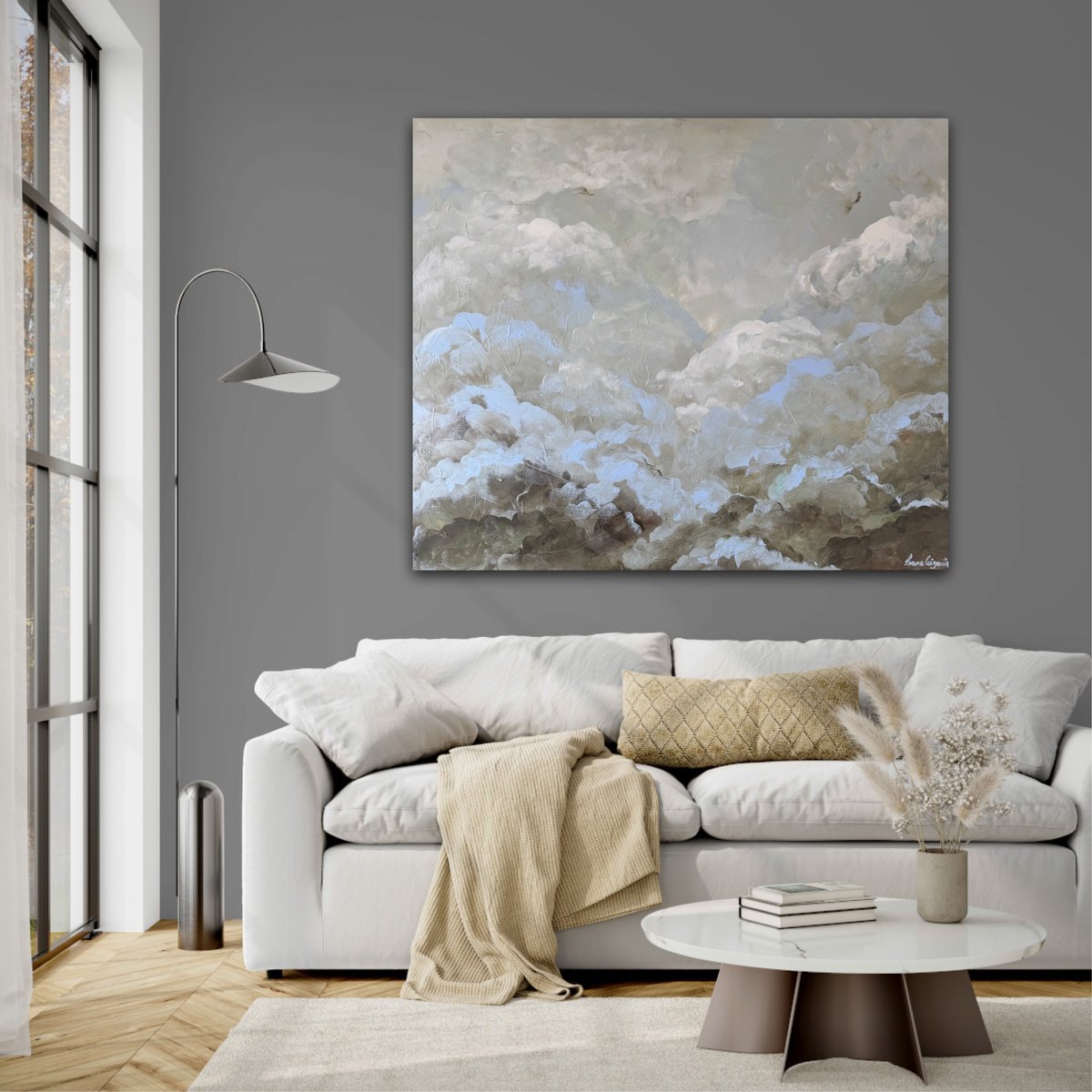 Abstract Landscape Acrylic Painting By Ivana Gigovic, 47 X 39, Through The Mist, Original Artwork