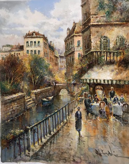 Cafe by the river by W. Eddie