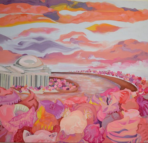 Women's March, Blossoms on the Tidal Basin by Elizabeth Ashe