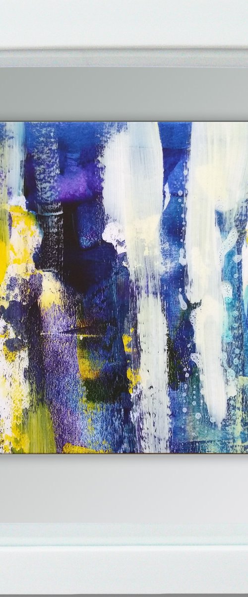 Framed ready to hang original abstract  - colours #11 by Carolynne Coulson