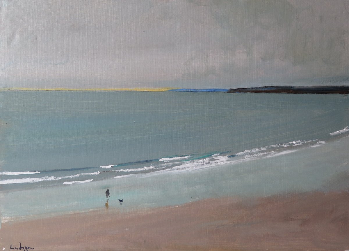 Impressionistic Landscape Oil Painting By Malcolm Ludvigsen, 27 X 20", Scarborough, Oct 14, Original Artwork