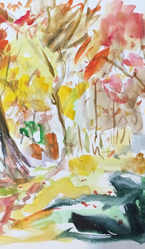 Autumn Watercolor 14,8"x9,8" by Leo Khomich