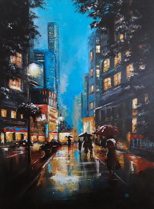 Rainy City Weet Streets Urban by Natalia Langenberg
