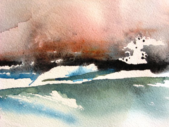 Prairie Storm 2 - Original Watercolor Painting