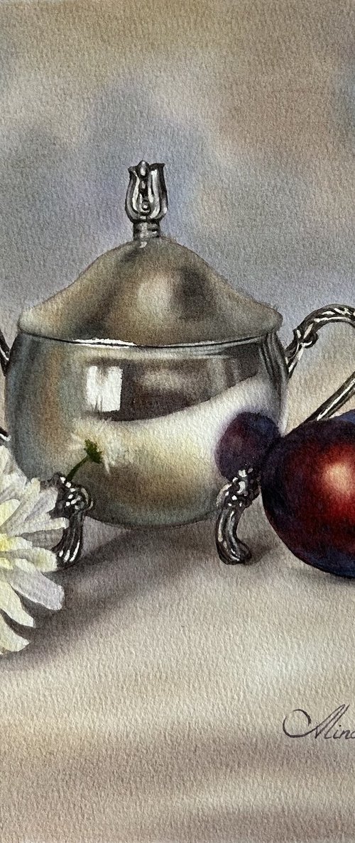 Plum and daisy by Alina Karpova