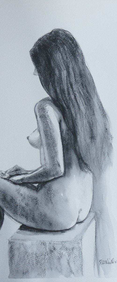 Seated female nude by Rory O’Neill