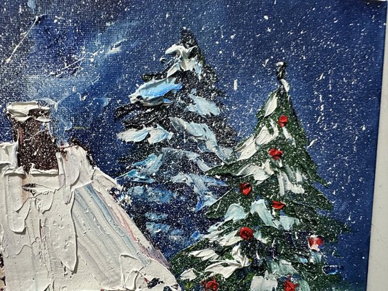 House in the winter forest