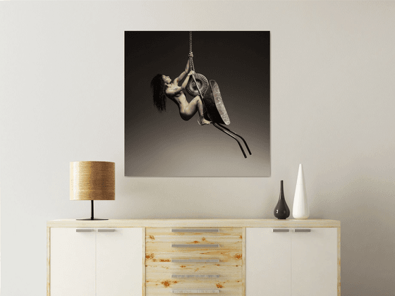 Woman with Wheelbarrow - Art Nude