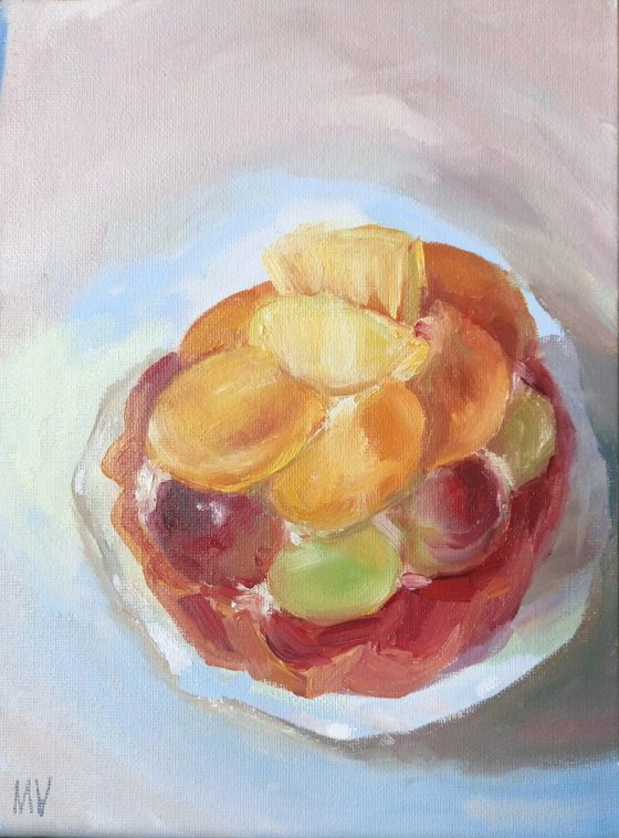 Fruit cake. (SMALL GIFT IDEA, DESSERT, SMALL ART, DECORATION)