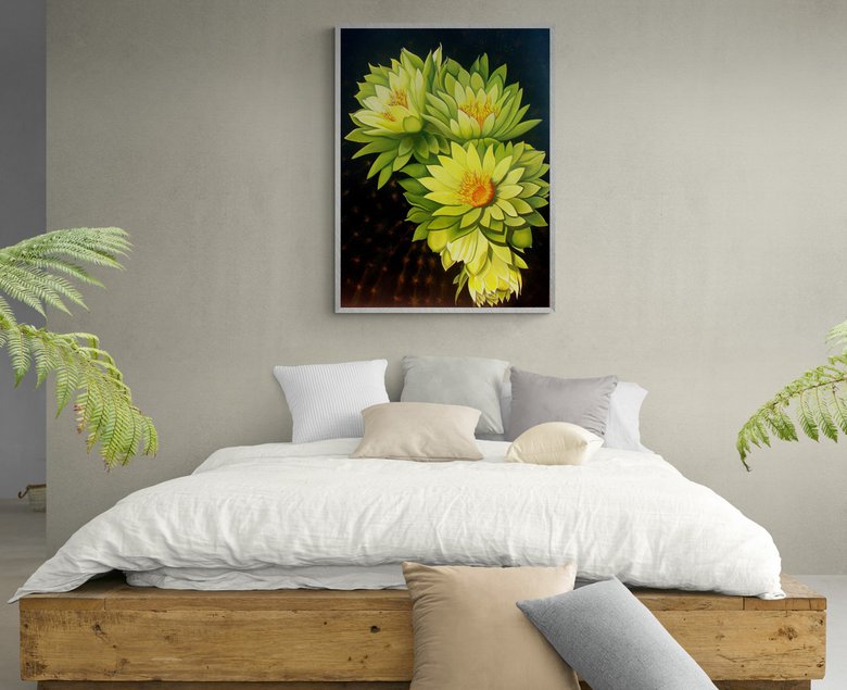 Divine Cacti Acrylic painting by Micheline Lamarre Hadjis | Artfinder