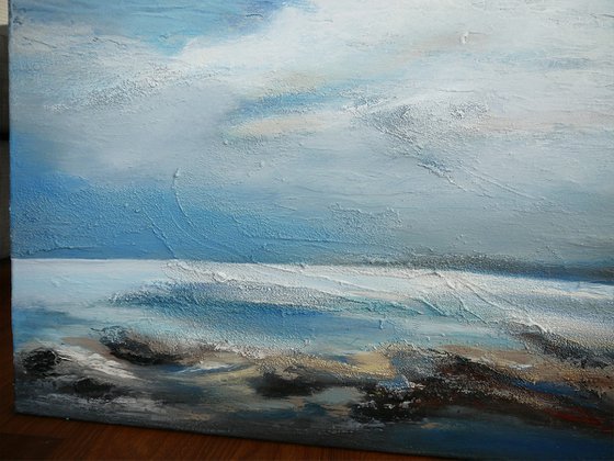 A large seascape painting  "Sea Air"