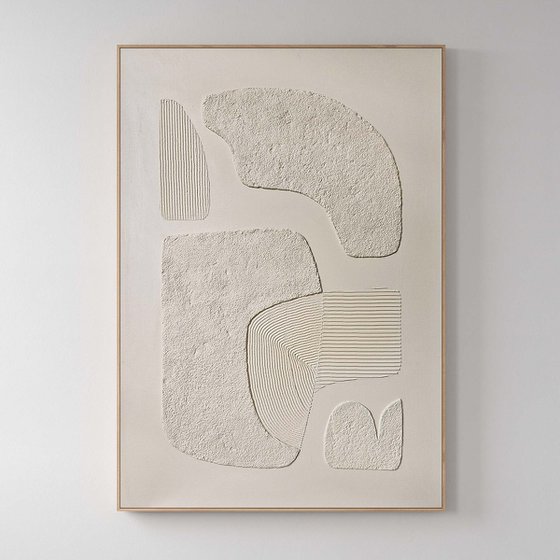 "Bay 2" Beige abstract high textured