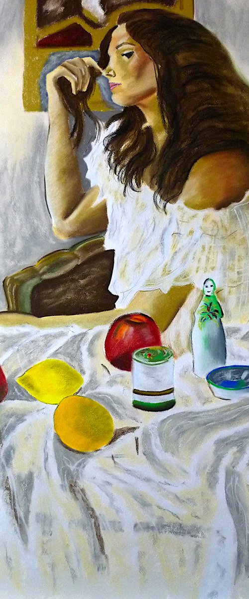 The woman at the table (1998) by Mirek Kuzniar