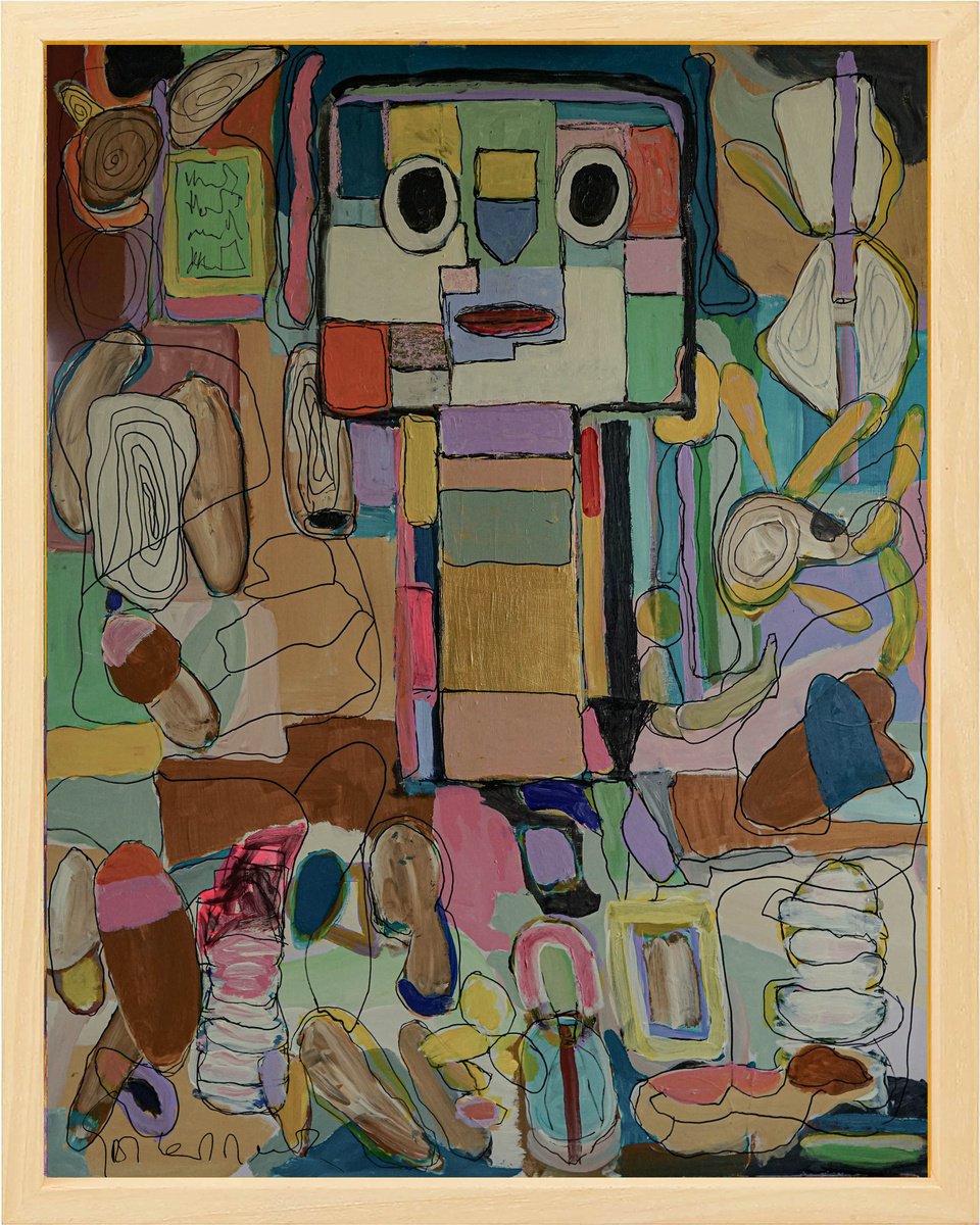 Organic Abstract Acrylic Painting By Geert Lemmers Fpa, 33 X 41, Insufficient Identification 5, Original Artwork