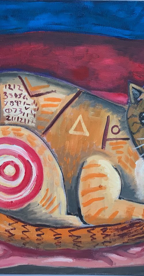 The Cat and The Red Couch by Roberto Munguia Garcia