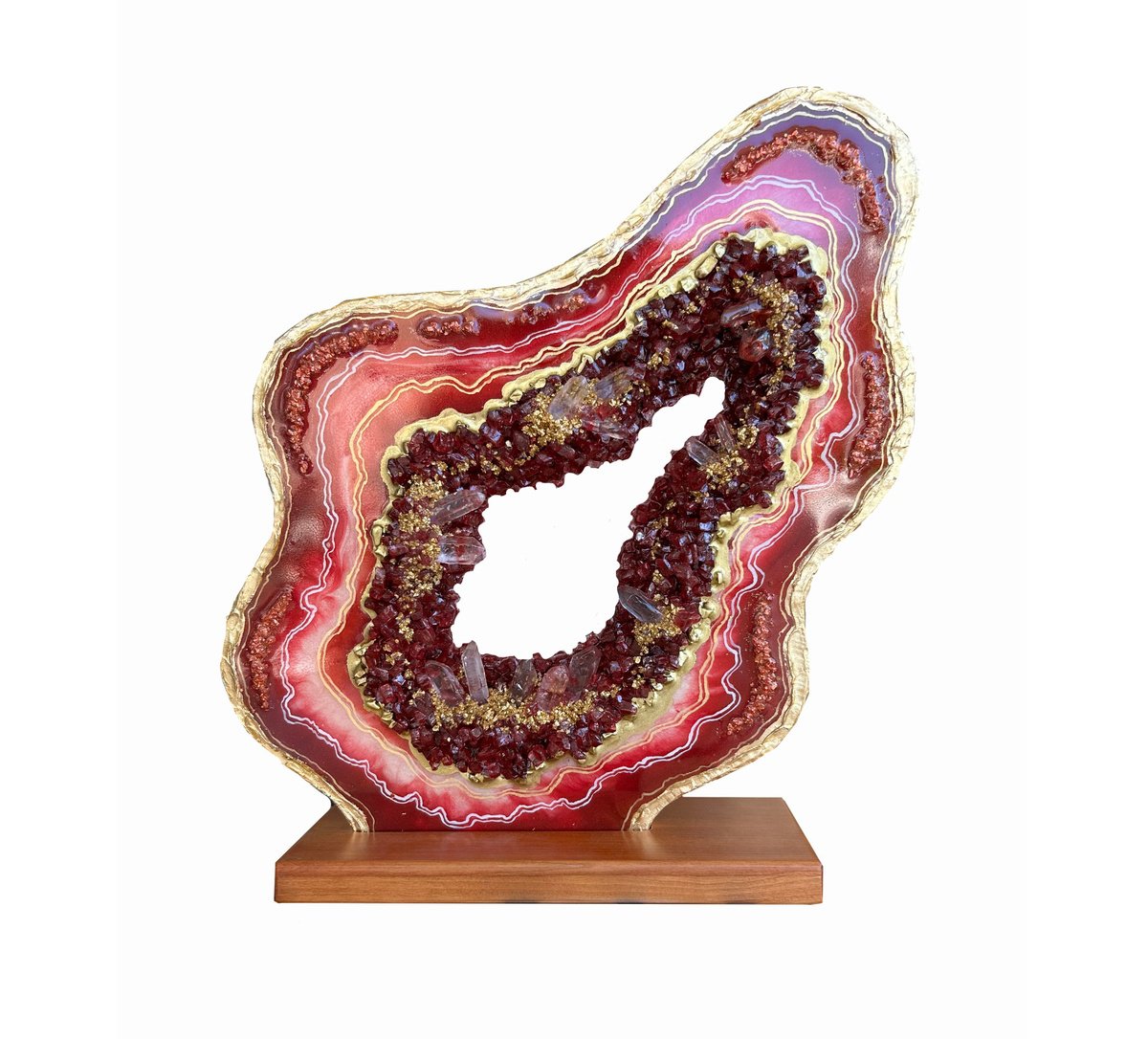 3D Geode Slice Garnet by Alexandra Dobreikin