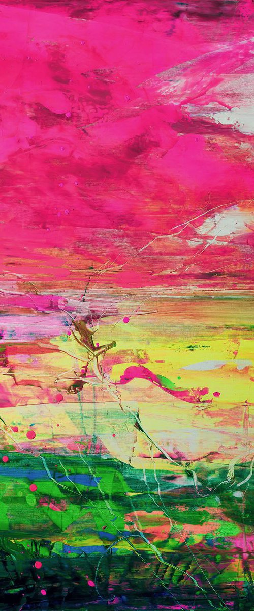'Colour of Thunder' Large Acrylic Painting Ready To Hang by Ewa Czarniecka