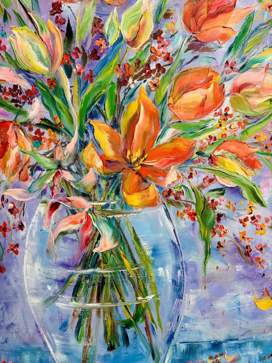 Peach tulips