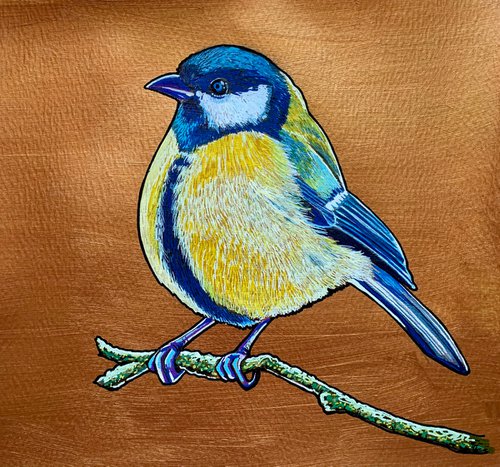 British Garden Birds series - Bluetit by Karen Elaine  Evans