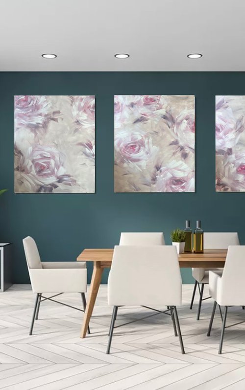 100x240cm / abstract painting / Silence 3 set by Marina Skromova