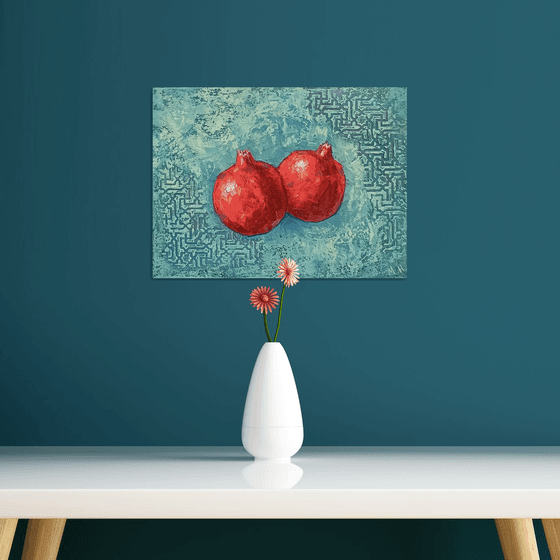 Pomegranates: A Textured Contrast
