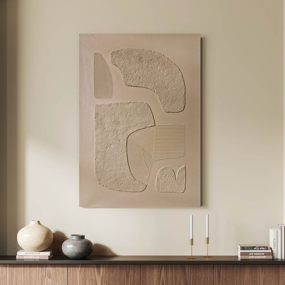 "Brown Bay 2" Abstract high textured art