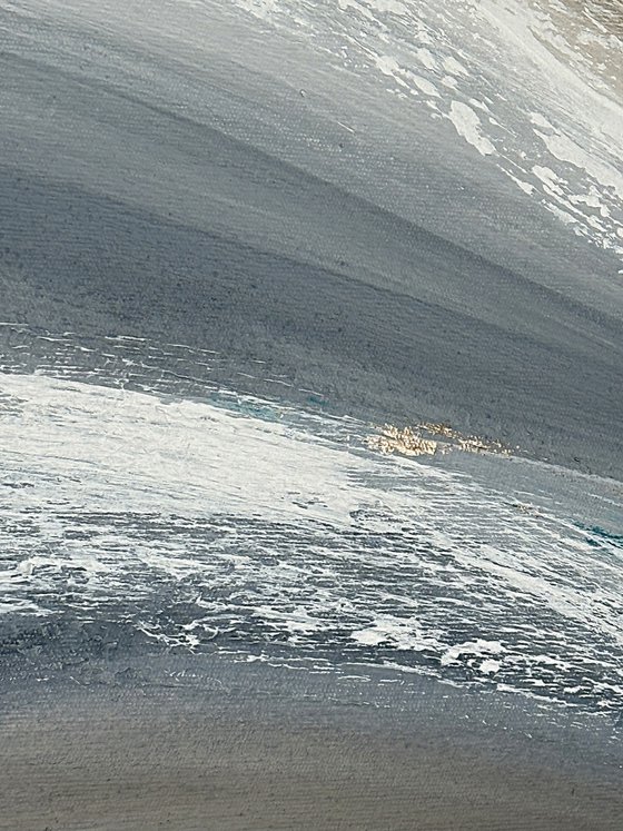 Interwoven Currents. Neutral Beige Grey Gold