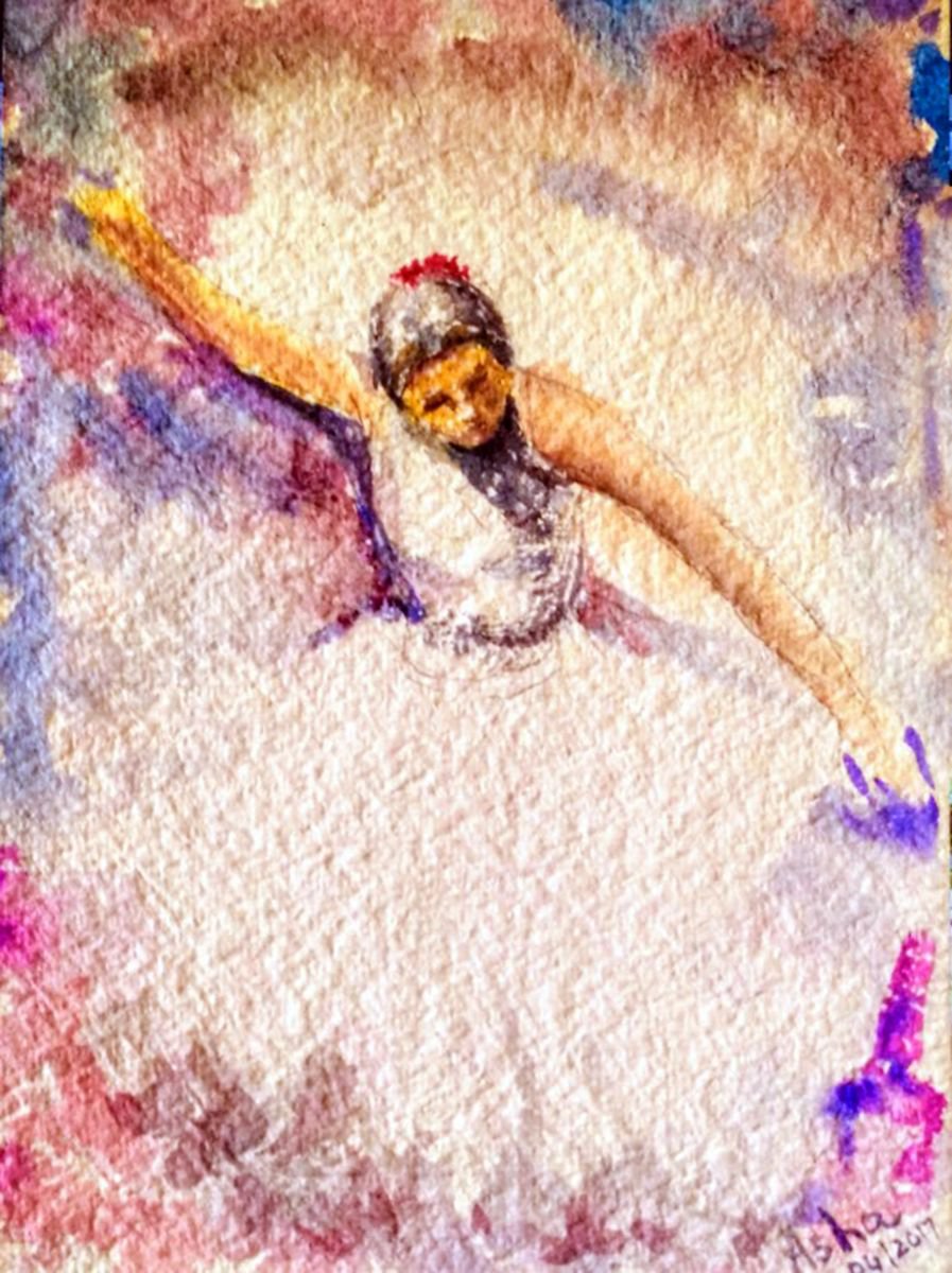 Flamenco Dancer the dance of Abandon 4 Flamenco Watercolor (8x 5.90 approx) by Asha Shenoy