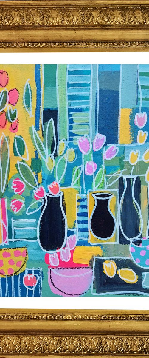 Still Life with Tulips III by Jan Rippingham