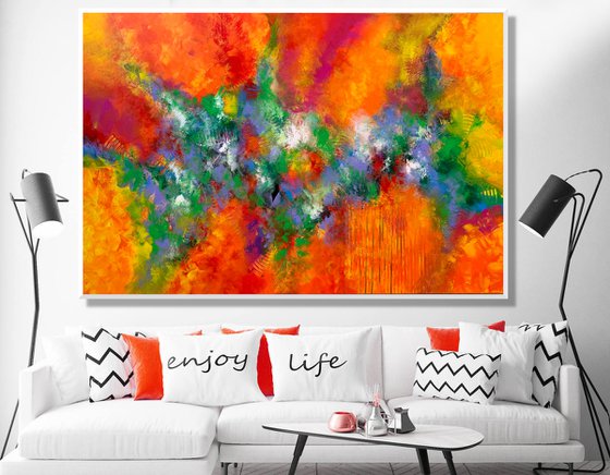 Bring Me to Life - XL LARGE,  MODERN ABSTRACT ART – EXPRESSIONS OF ENERGY AND LIGHT. READY TO HANG!