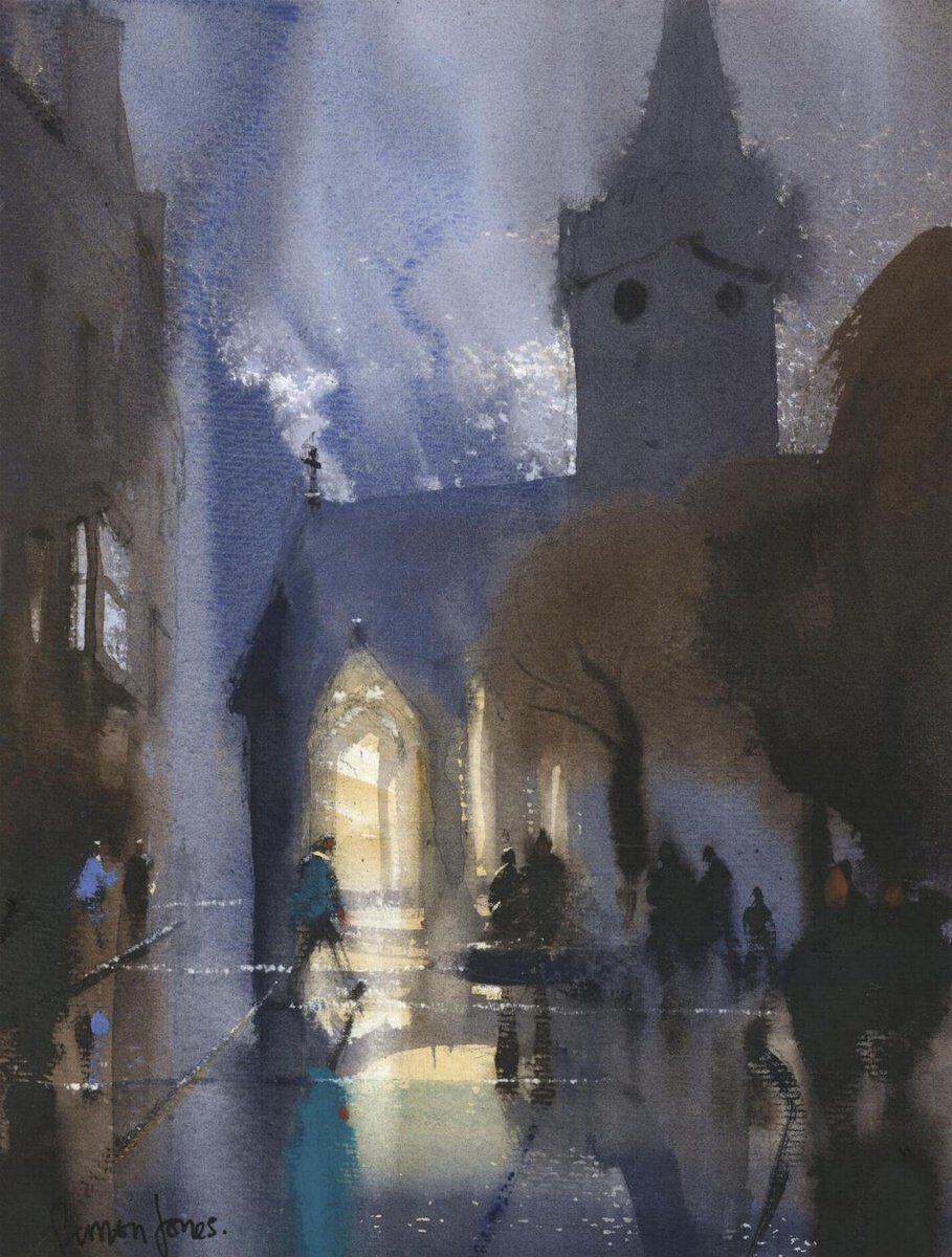 Impressionistic Landscape Watercolour By Simon Jones, 10 X 14", 