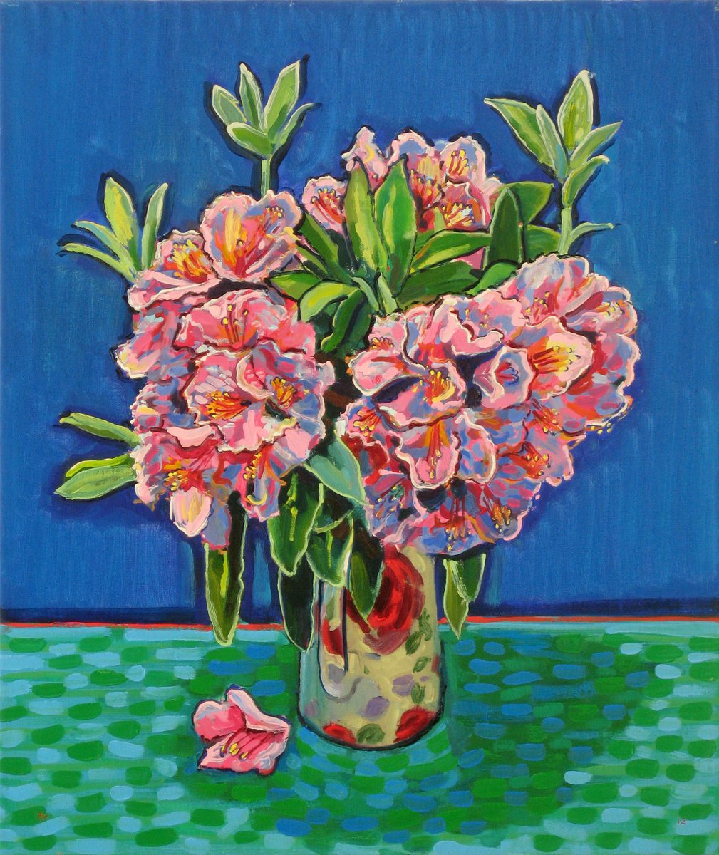 Large Flowers in a Floral Jug by Richard Gibson