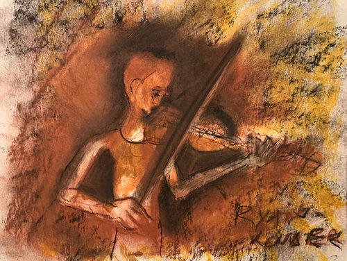 The Melancholic Viola Player by Ryan  Louder