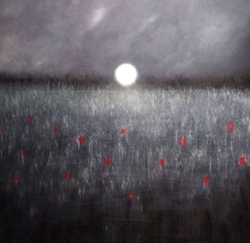 “Rose Field At Midnight” 34x34cm by Black Beret