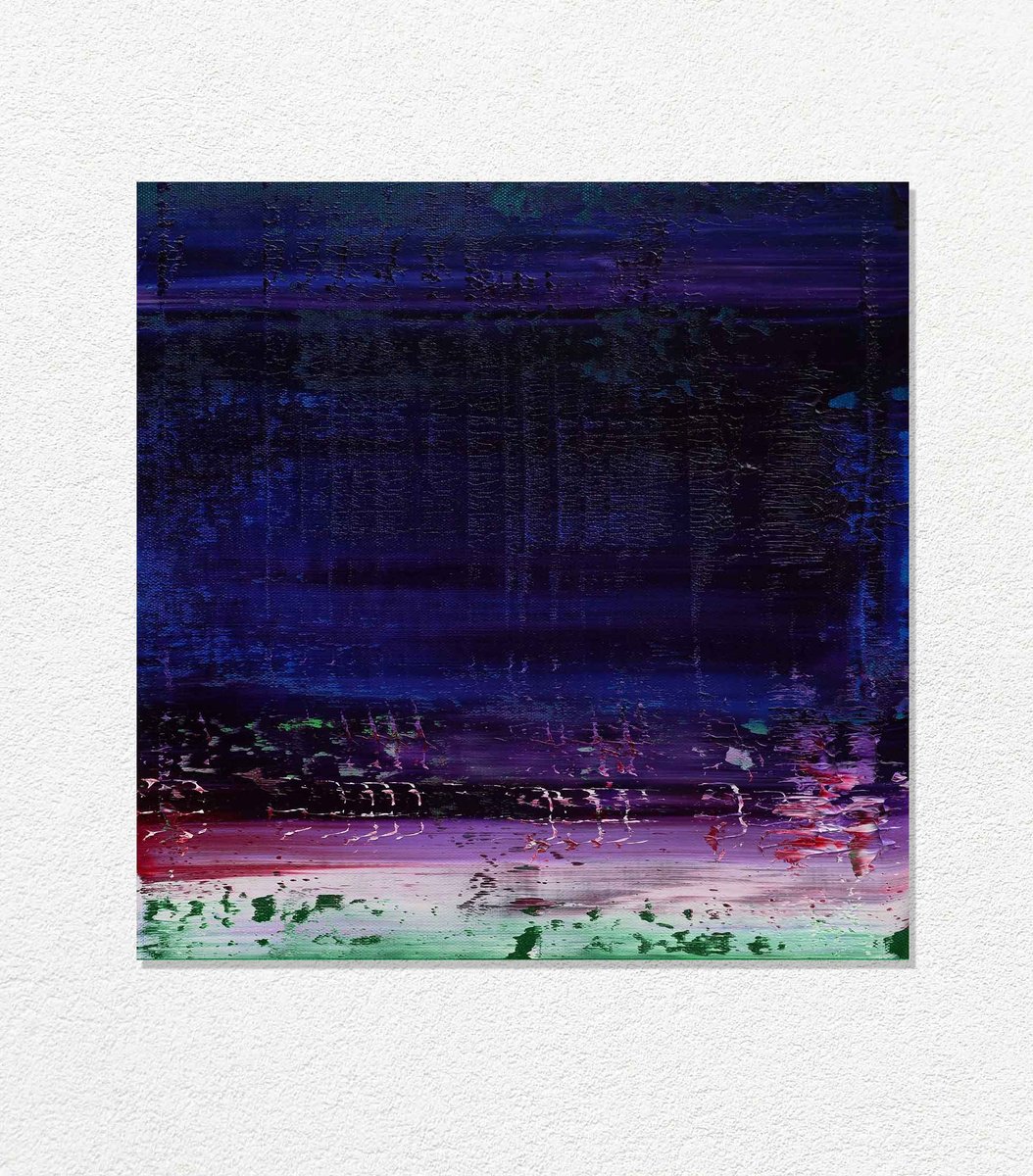 Abstract Oil Painting By Vadim Shamanov, 13 X 13", Dynamic Art Sketch Iii, Original Artwork