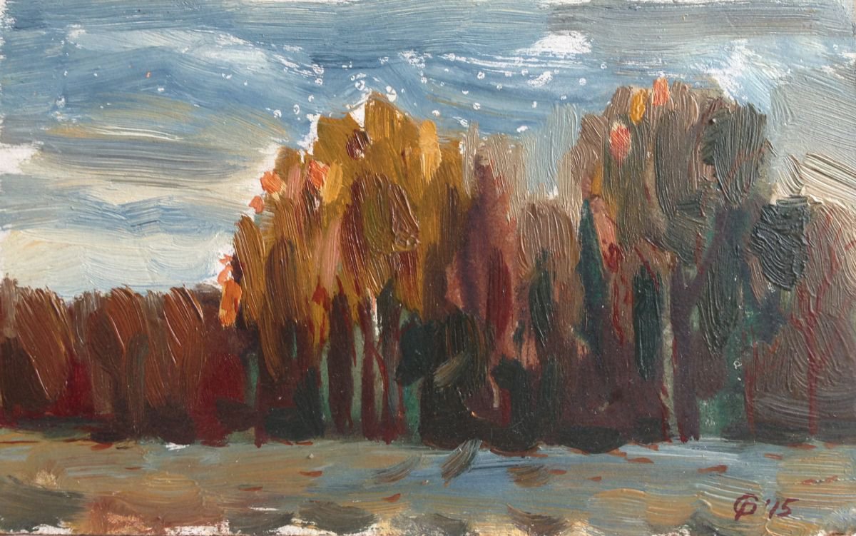 Autumn trees by Roman Sergienko