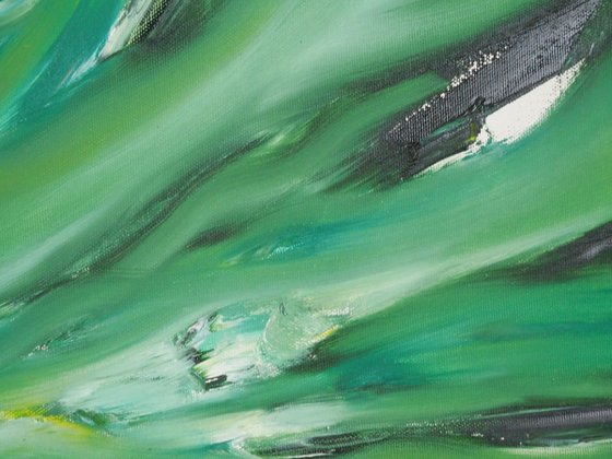 Perception - 120x30 cm, LARGE XL, Original abstract painting, oil on canvas