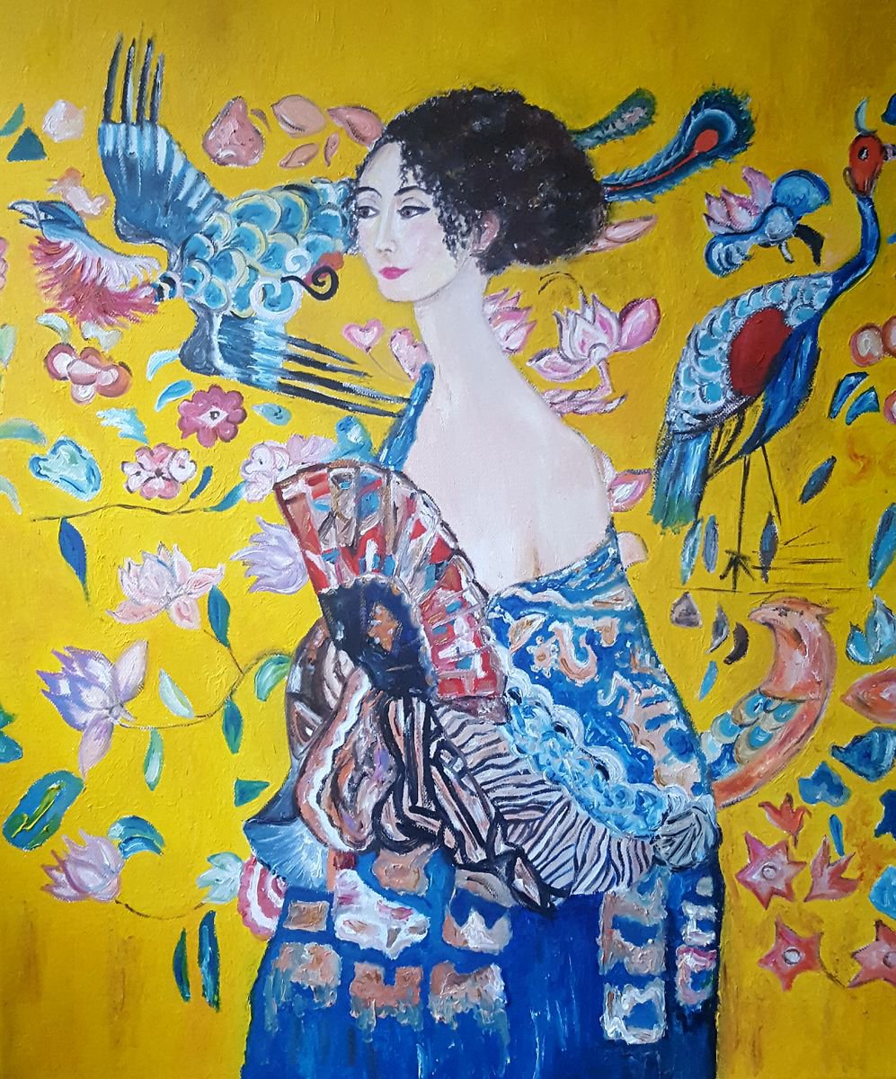 Improvisation on the painting of Gustav Klimt Lady with fan by Elina Venkova