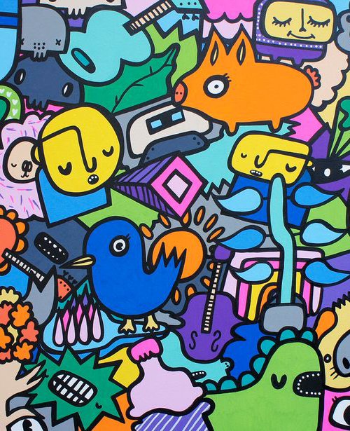 Bunnies, Birds & Boomboxes by Kev Munday