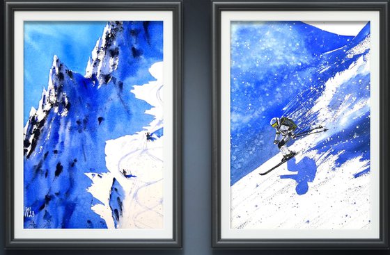 Skiers in the Alps mountians