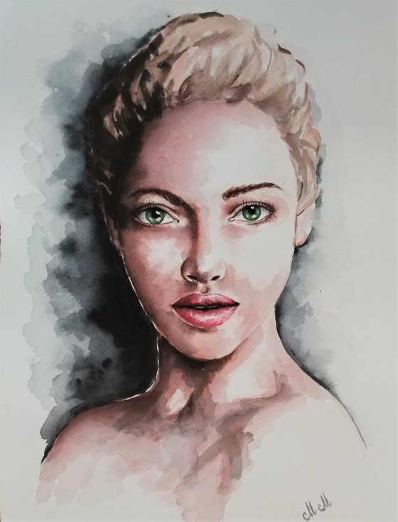 watercolor portrait simple