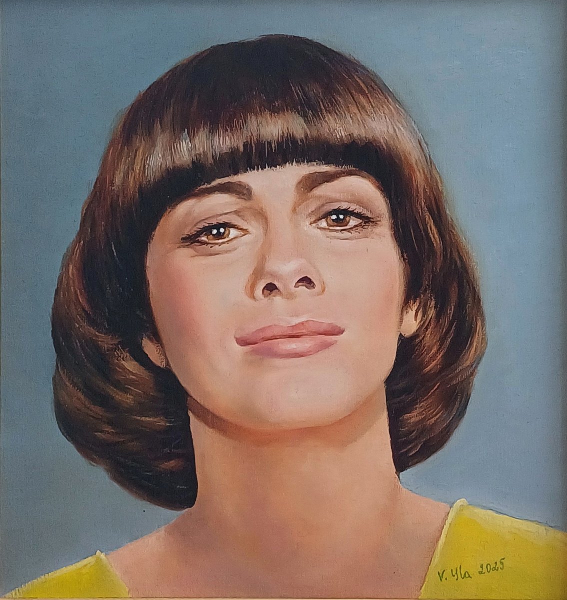 Photorealistic Portrait Oil Painting By Valentinas Yla, 16 X 17", French Diamond, Original Artwork