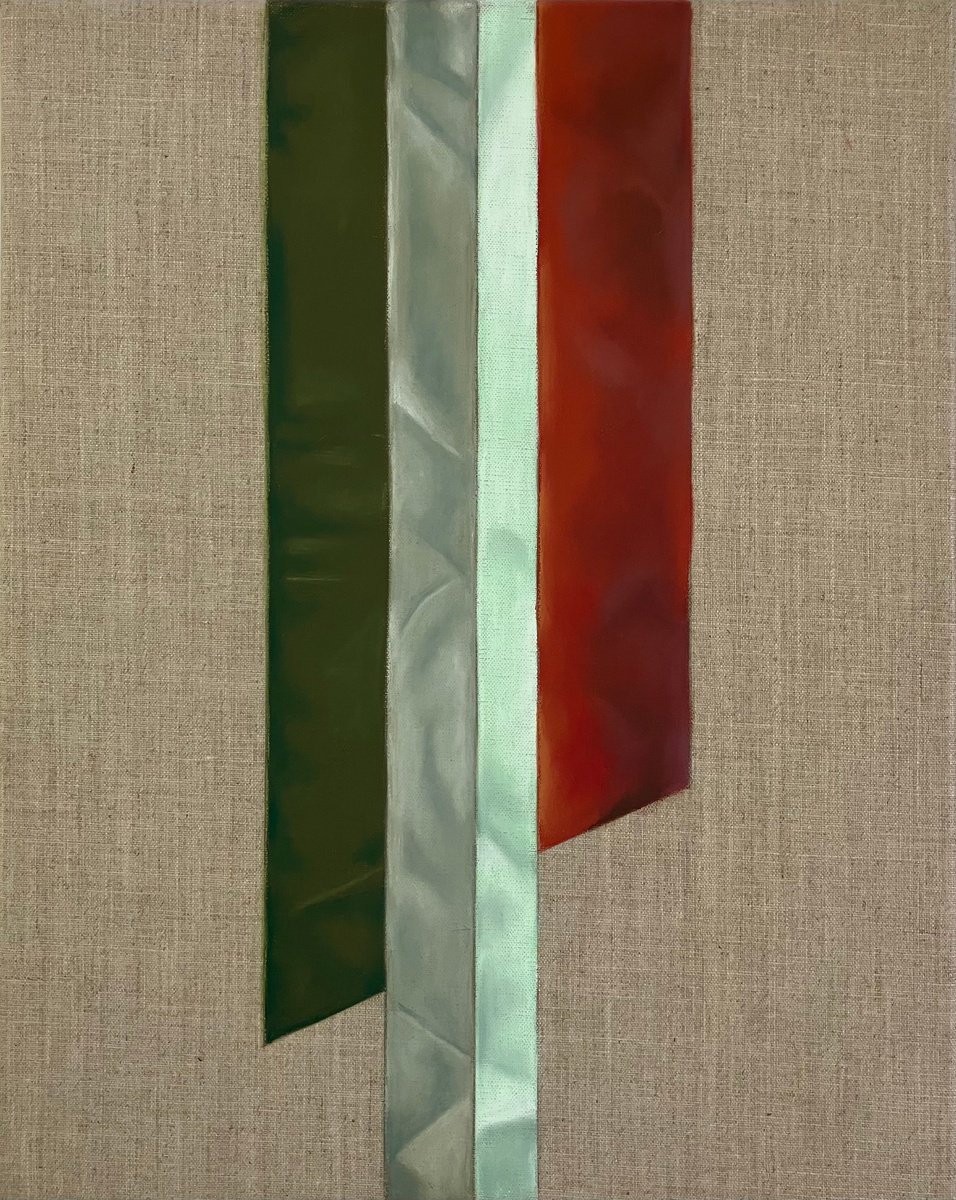 Geometric Painting , Green Fall Three By Kristine Facchetti, 16 X 20, Artwork For Sale On Artfinder