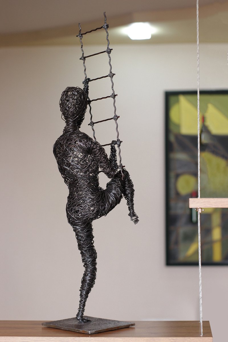 Abstract Portrait Sculpture By Karen Axikyan, 7 X 26", To The Skies, Original Artwork