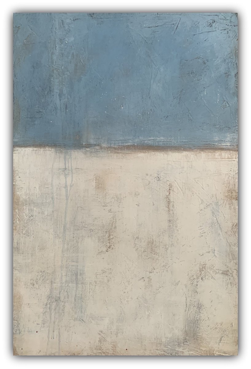 Abstract Acrylic Painting By Elizabeth Moran, 24 X 36, Morning Mist, Original Artwork