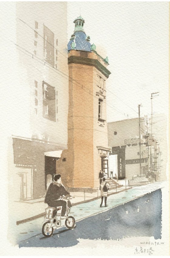 Street Scene in Kyoto - 20x30cm Sketch