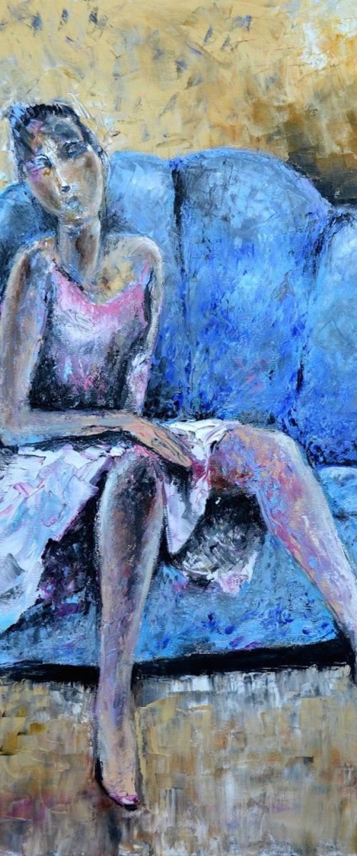 Blue sofa. by Leo Baxiner