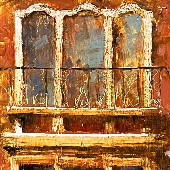 Venice Balcony by the Canal, Old World