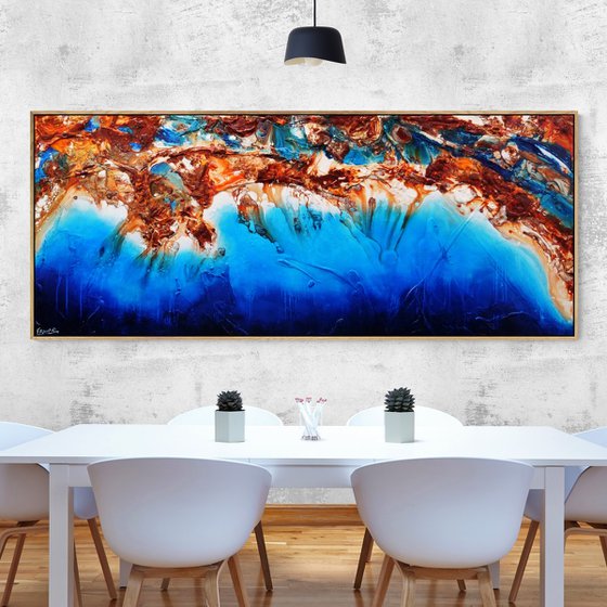 Raw Coast 240cm x 100cm Textured Abstract Art