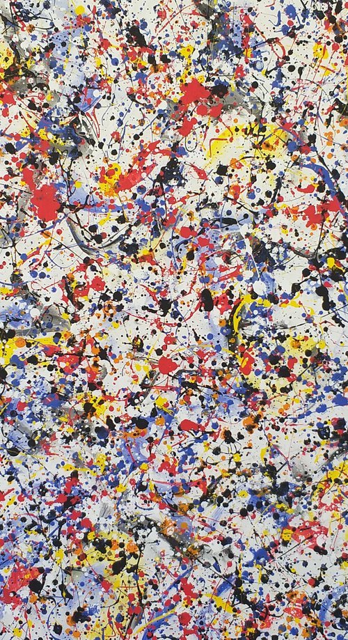 Abstract J. Pollock style acrylic by M.Y. by Max Yaskin